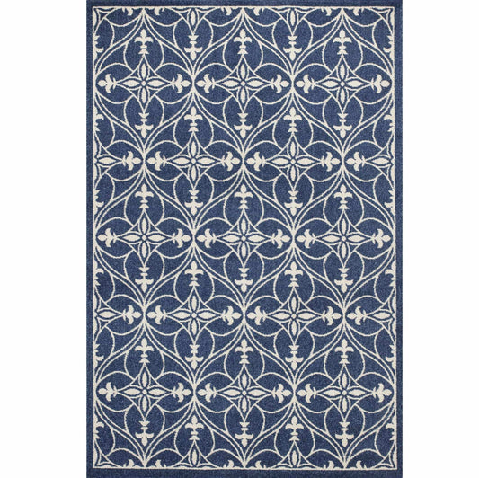 3' X 5' Blue and Ivory Area Rug - Homeroots - Flyclothing LLC