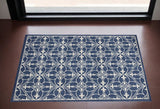 3' X 5' Blue and Ivory Area Rug - Homeroots