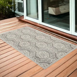 3' X 5' Silver Moroccan Indoor Outdoor Area Rug - Homeroots - Flyclothing LLC
