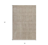 3' X 5' Beige and Ivory Geometric Indoor Outdoor Area Rug - Homeroots - Flyclothing LLC