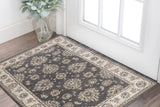 3' X 5' Gray and Ivory Floral Area Rug - Homeroots