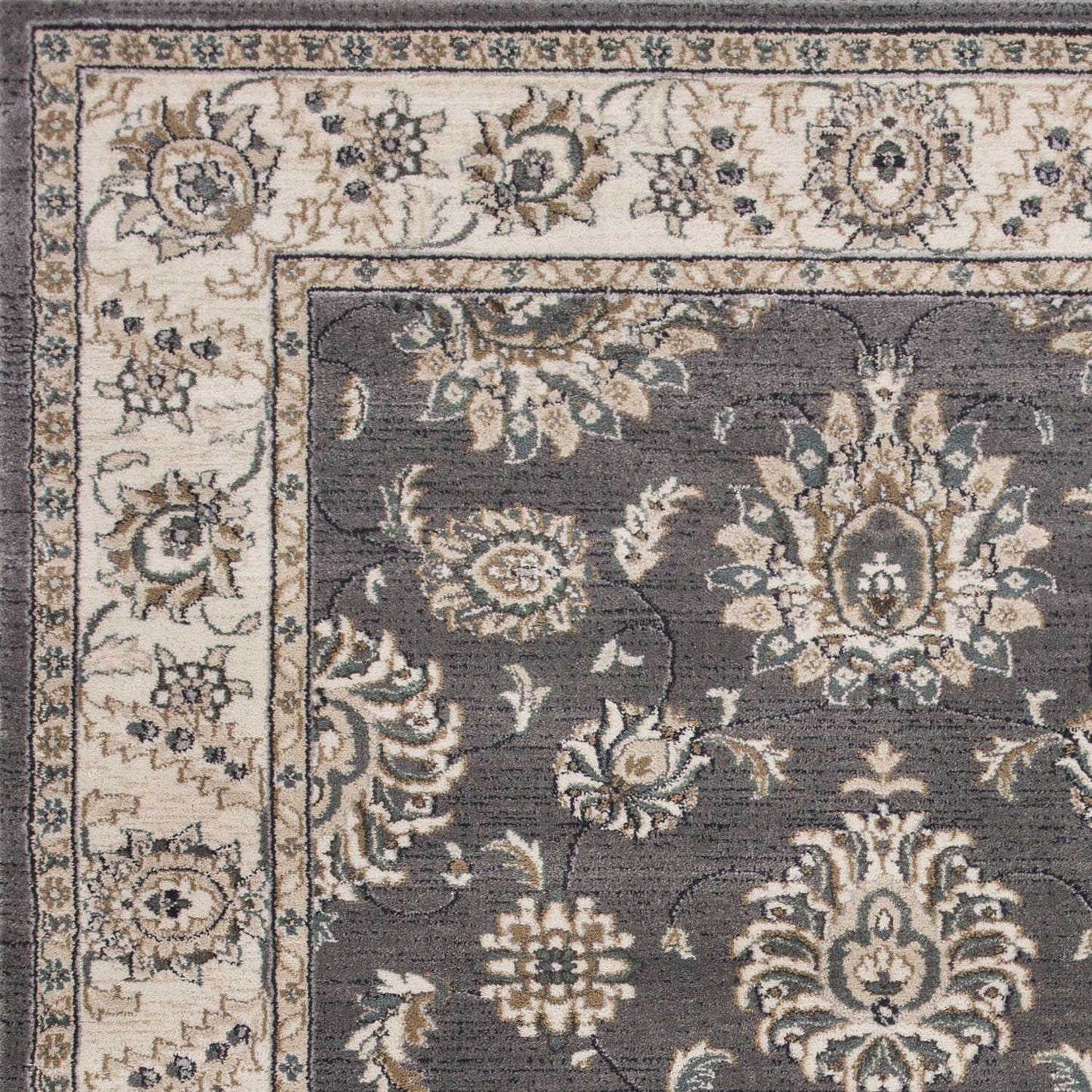 3' X 5' Gray and Ivory Floral Area Rug - Homeroots - Flyclothing LLC