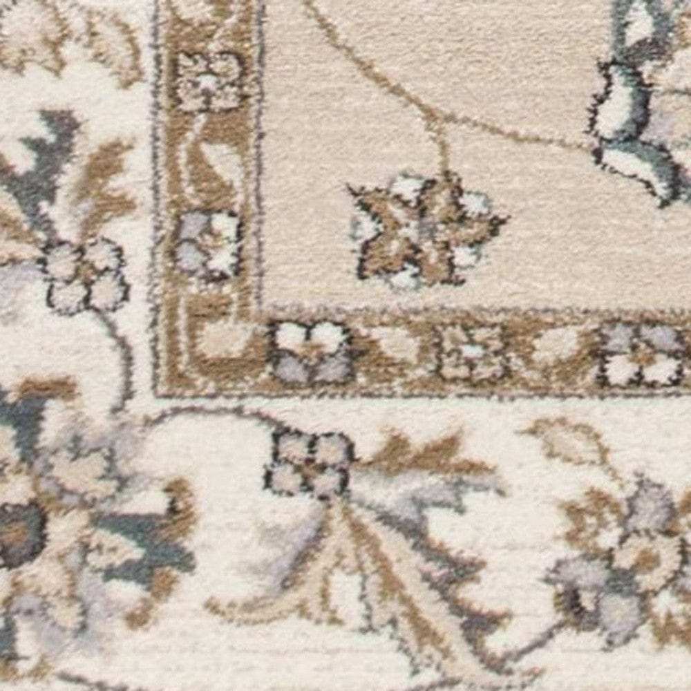3' X 5' Beige and Ivory Floral Area Rug - Homeroots - Flyclothing LLC