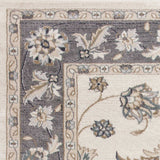 3' X 5' Gray and Ivory Floral Area Rug - Homeroots