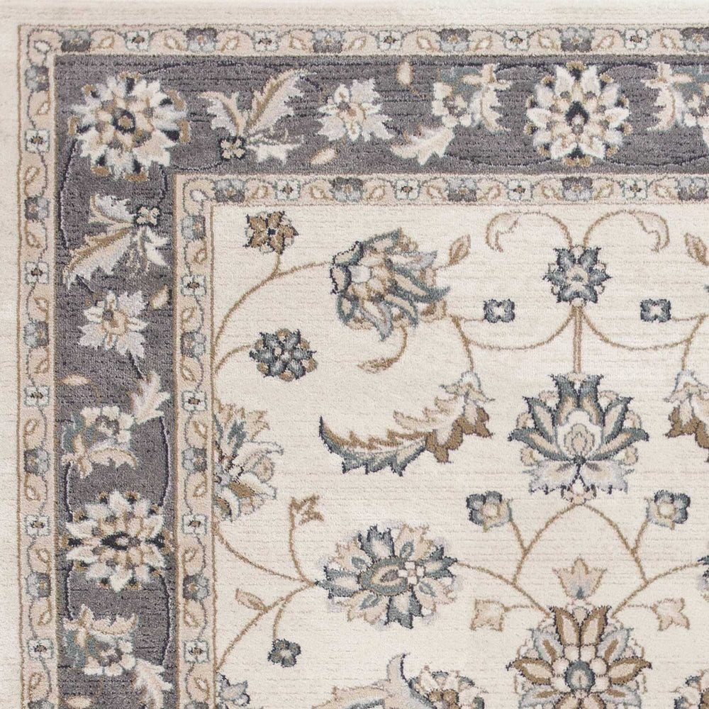 3' X 5' Gray and Ivory Floral Area Rug - Homeroots - Flyclothing LLC