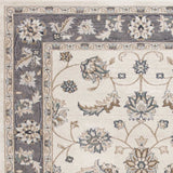 3' X 5' Gray and Ivory Floral Area Rug - Homeroots
