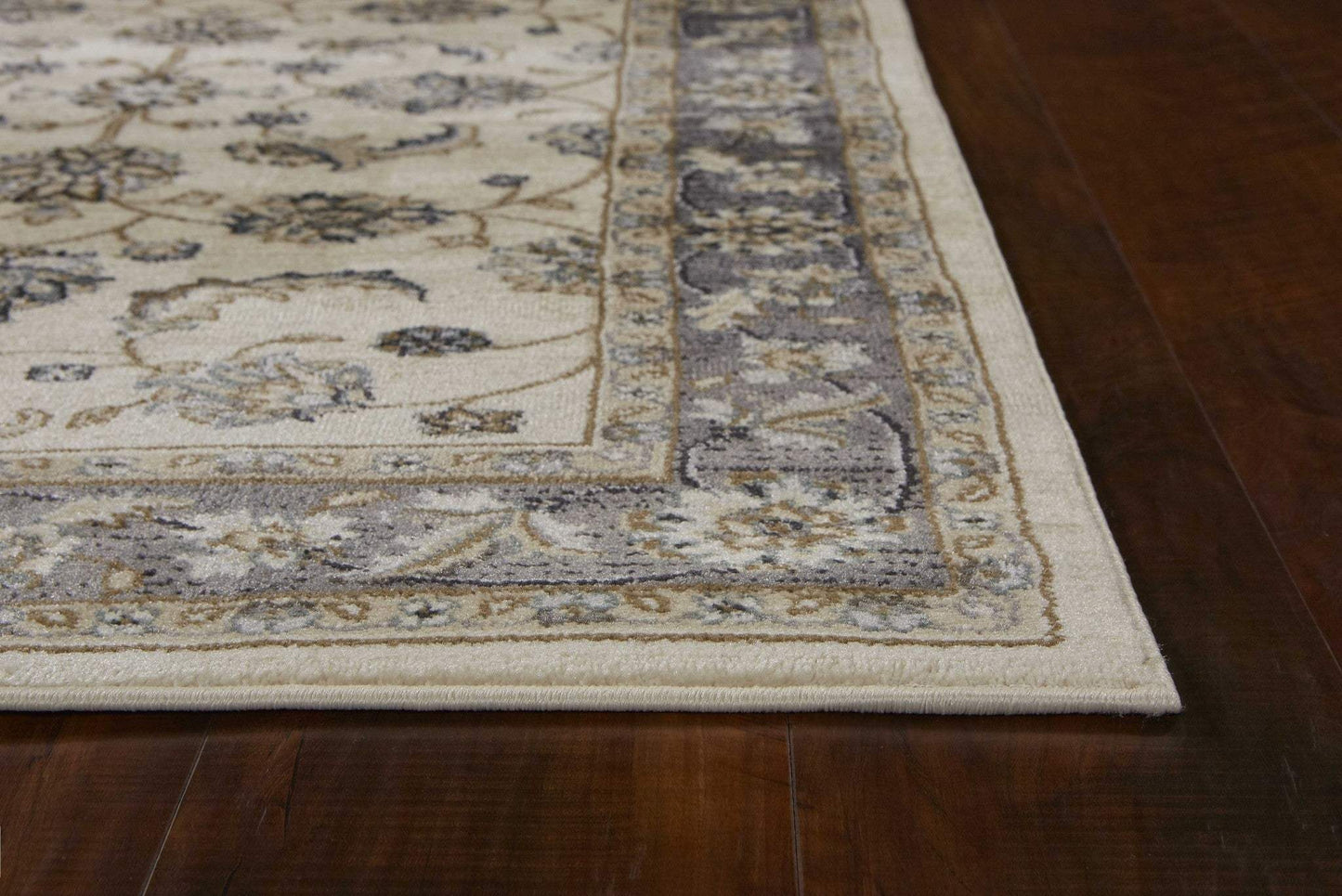 3' X 5' Gray and Ivory Floral Area Rug - Homeroots - Flyclothing LLC