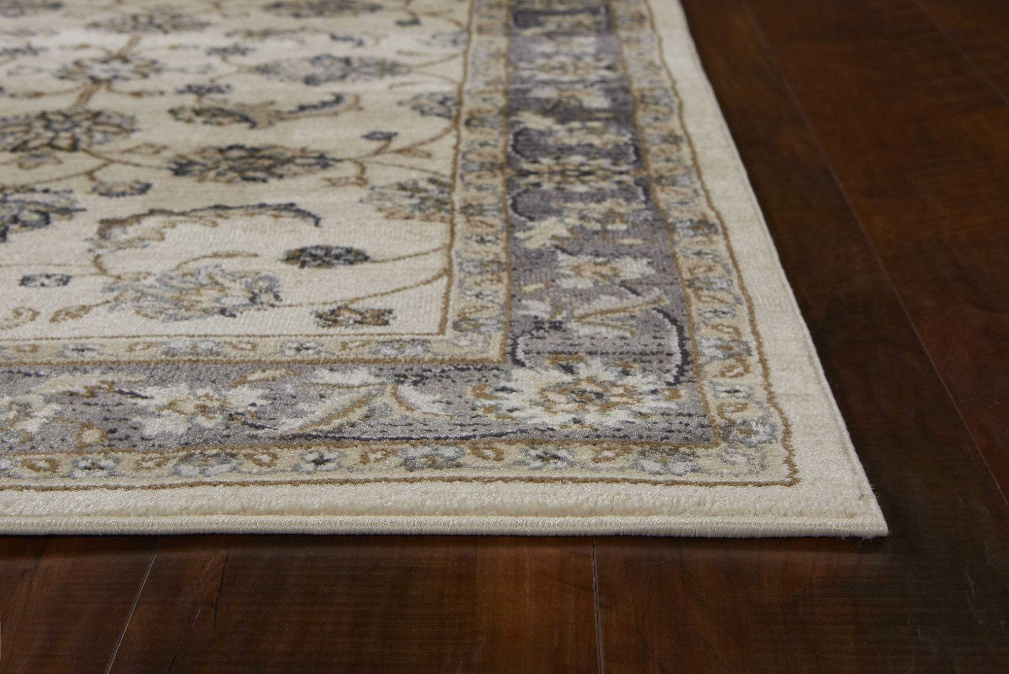 3' X 5' Gray and Ivory Floral Area Rug - Homeroots - Flyclothing LLC