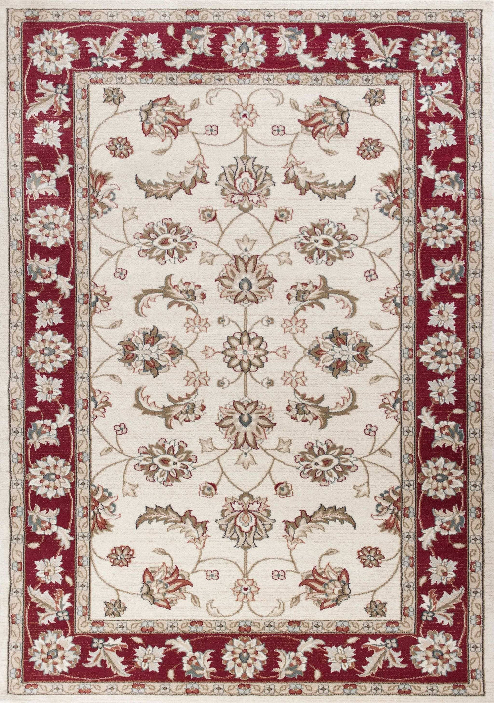 3' X 5' Ivory Red Floral Indoor Area Rug - Homeroots - Flyclothing LLC