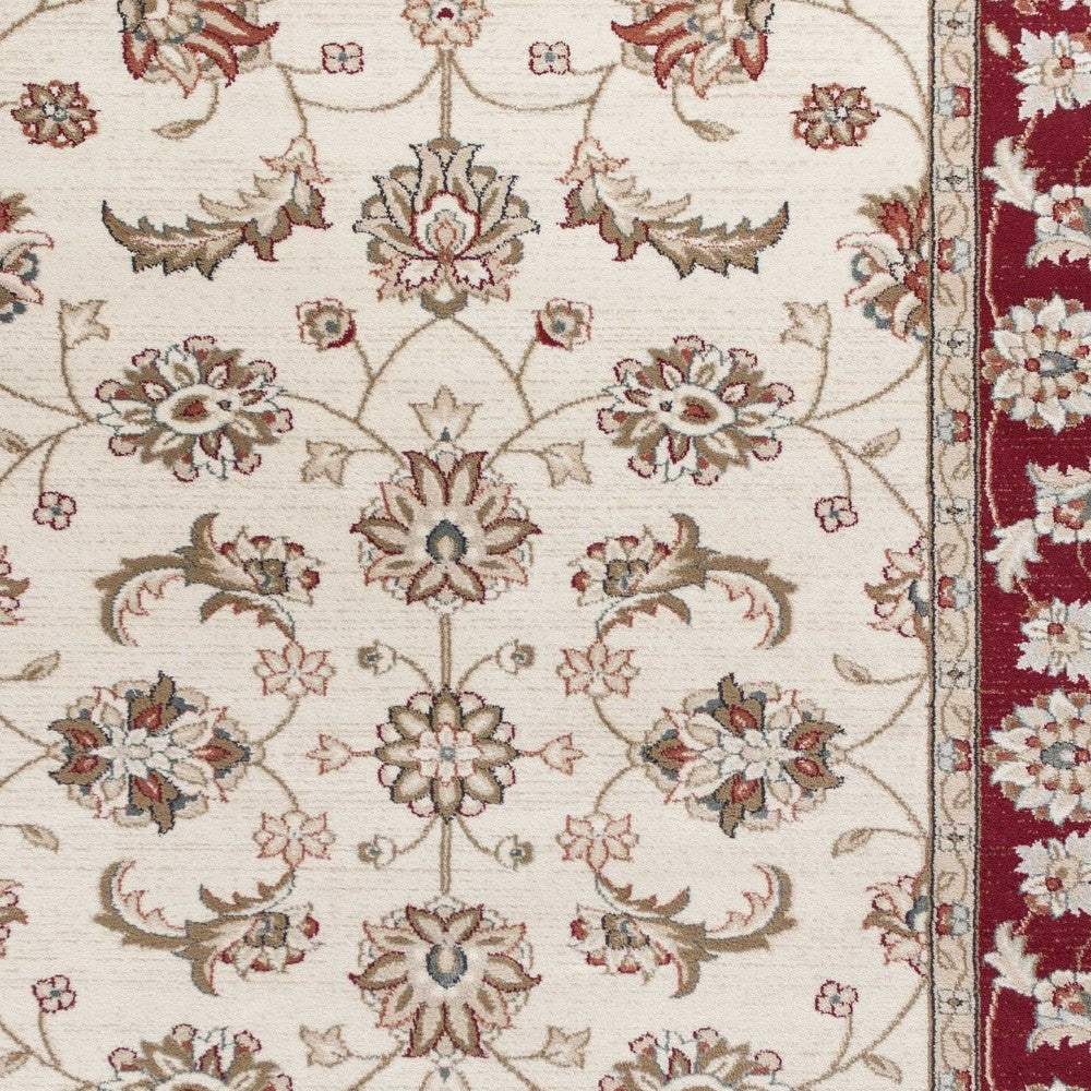 3' X 5' Ivory Red Floral Indoor Area Rug - Homeroots - Flyclothing LLC