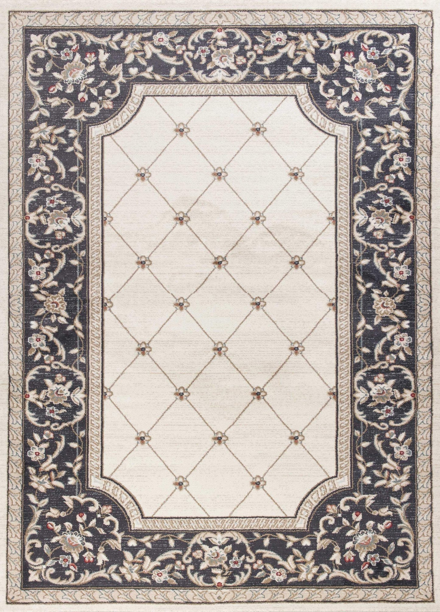 3' X 5' Gray and Ivory Trellis Area Rug - Homeroots - Flyclothing LLC