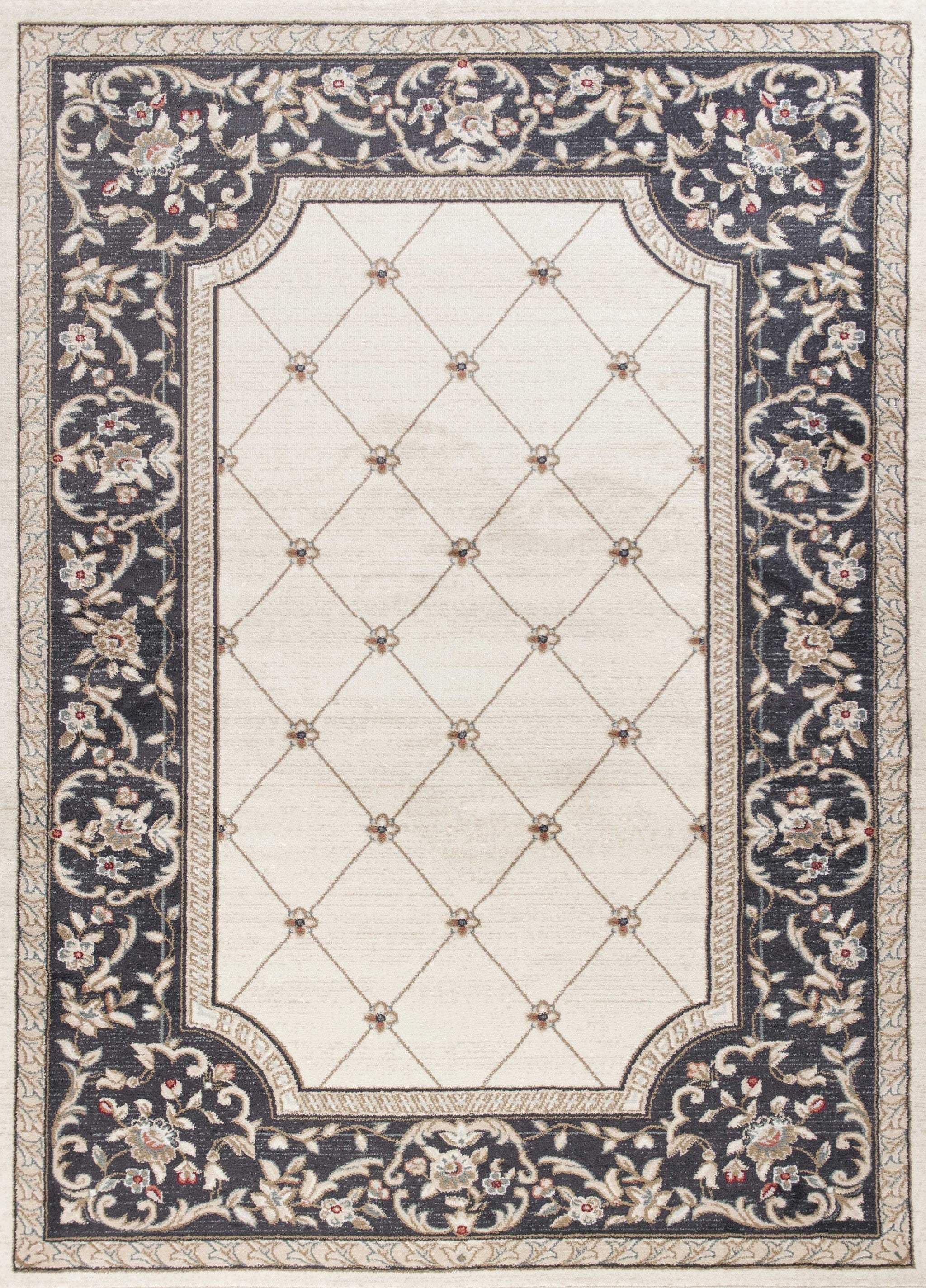 3' X 5' Gray and Ivory Trellis Area Rug - Homeroots - Flyclothing LLC