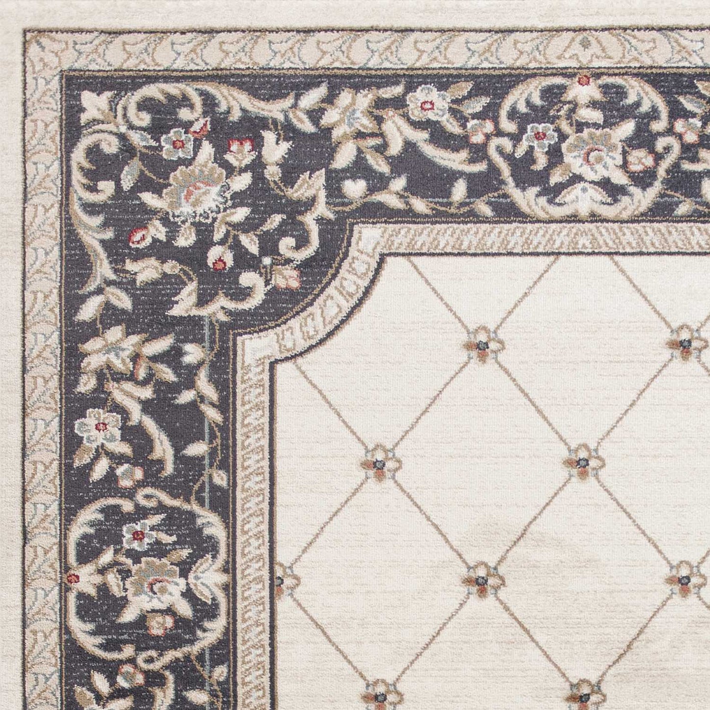 3' X 5' Gray and Ivory Trellis Area Rug - Homeroots - Flyclothing LLC