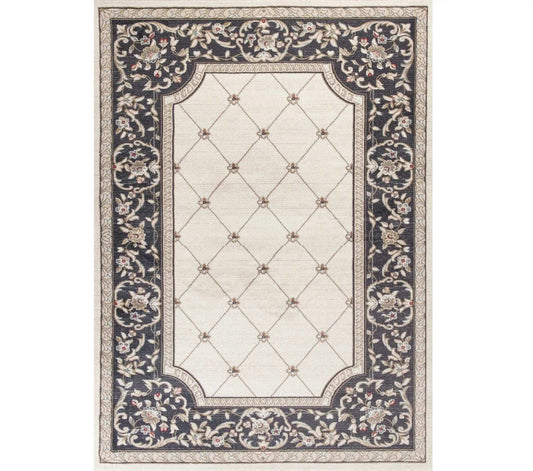 3' X 5' Gray and Ivory Trellis Area Rug - Homeroots - Flyclothing LLC