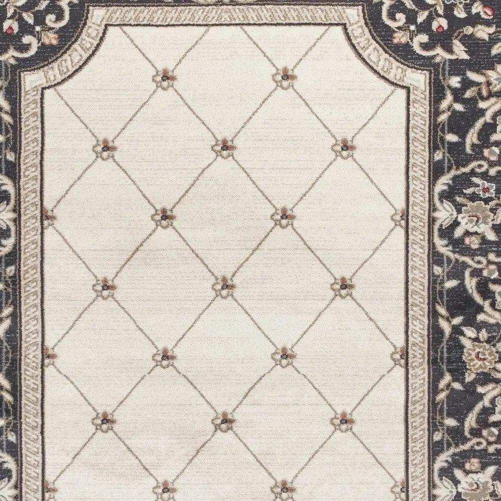 3' X 5' Gray and Ivory Trellis Area Rug - Homeroots - Flyclothing LLC
