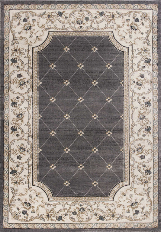 3' X 5' Gray and Ivory Trellis Area Rug - Homeroots - Flyclothing LLC