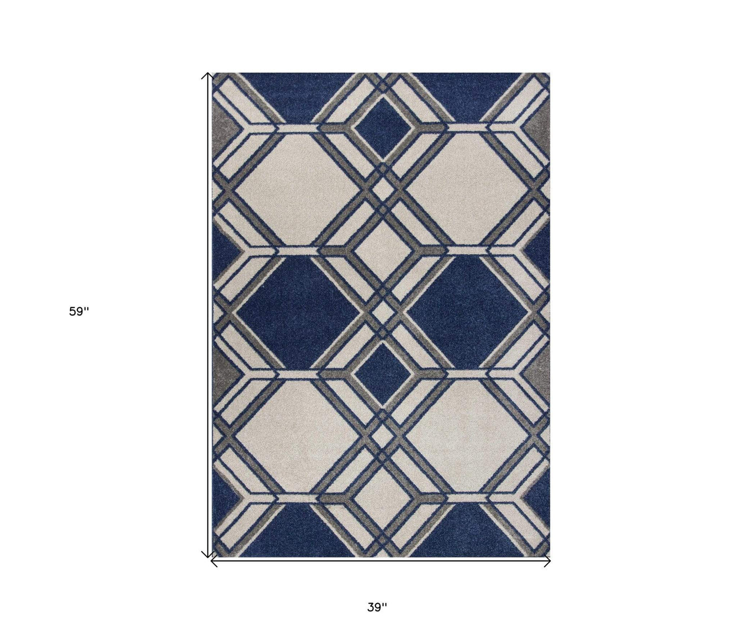 3' X 5' Ivory Geometric Area Rug - Homeroots - Flyclothing LLC