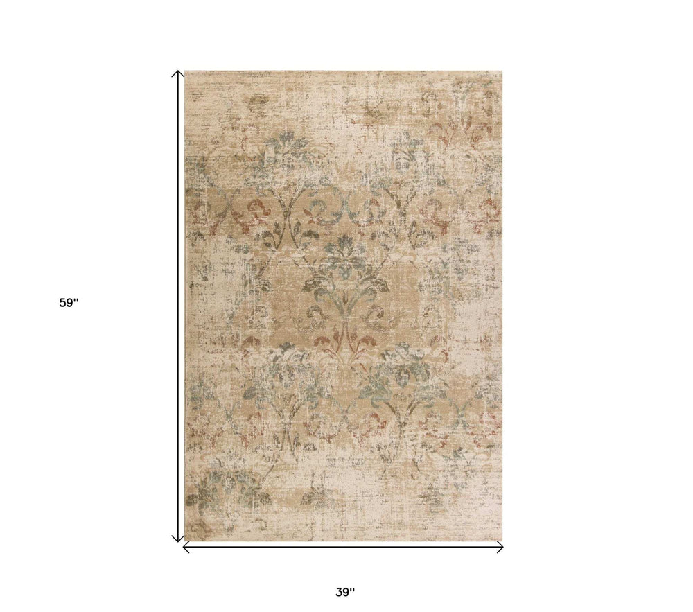 3' X 5' Beige Area Rug - Homeroots - Flyclothing LLC