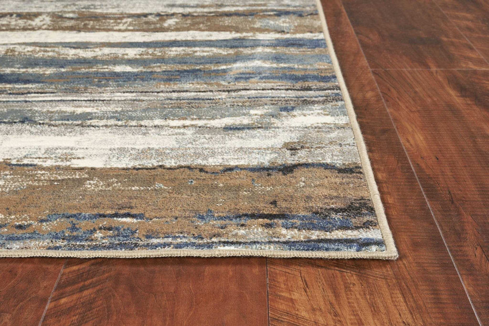 2' X 4' Ivory and Blue Area Rug - Homeroots - Flyclothing LLC