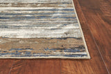 2' X 4' Ivory and Blue Area Rug - Homeroots