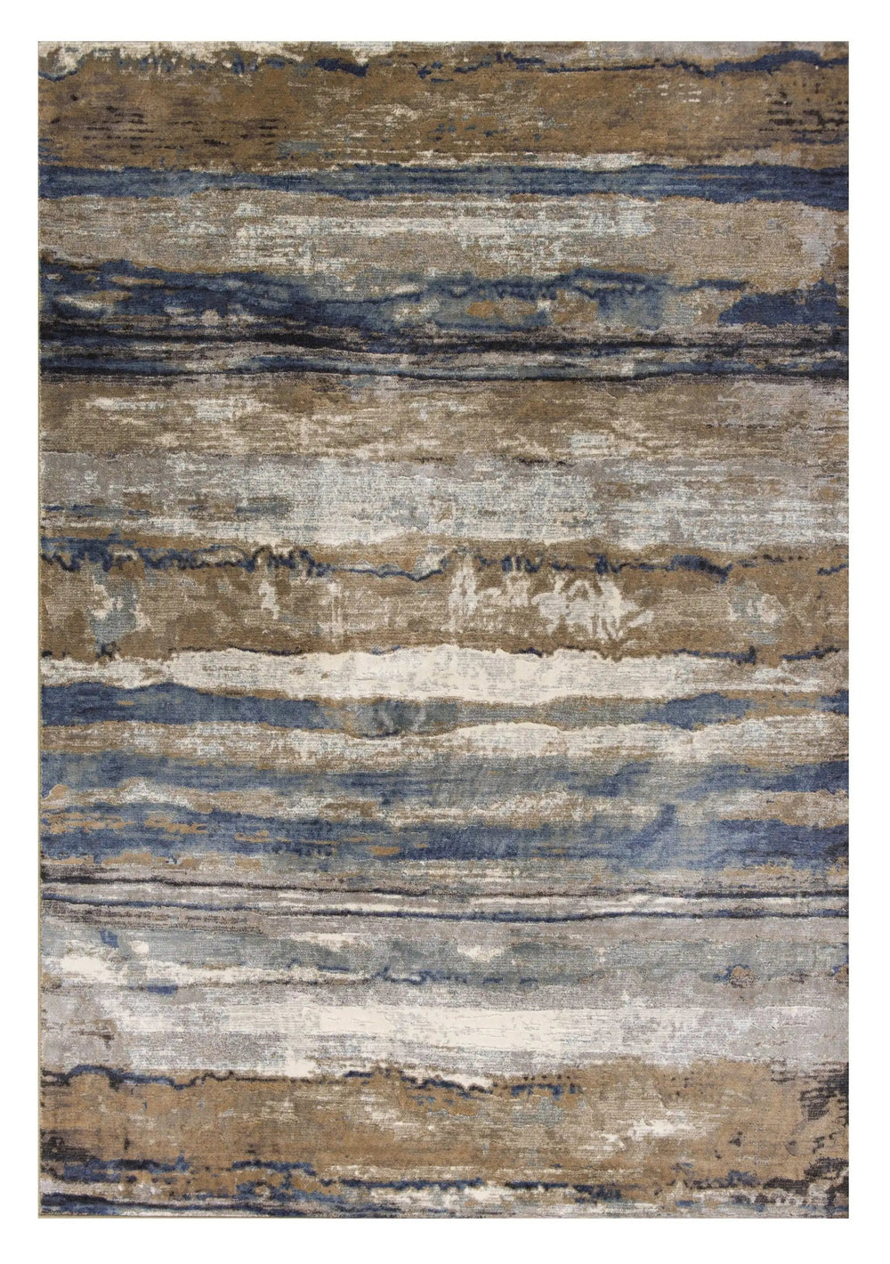 2' X 4' Ivory and Blue Area Rug - Homeroots