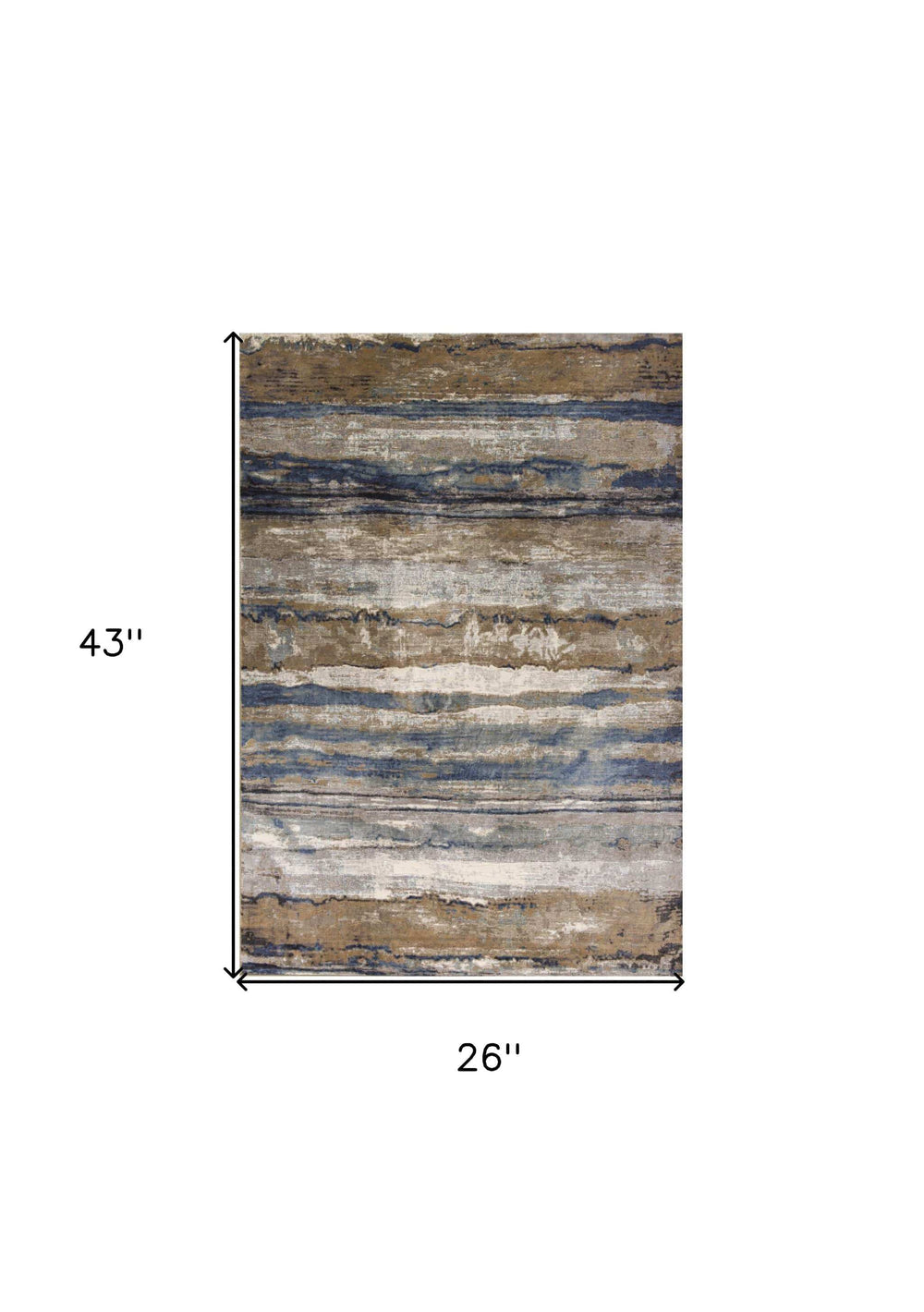 2' X 4' Ivory and Blue Area Rug - Homeroots - Flyclothing LLC