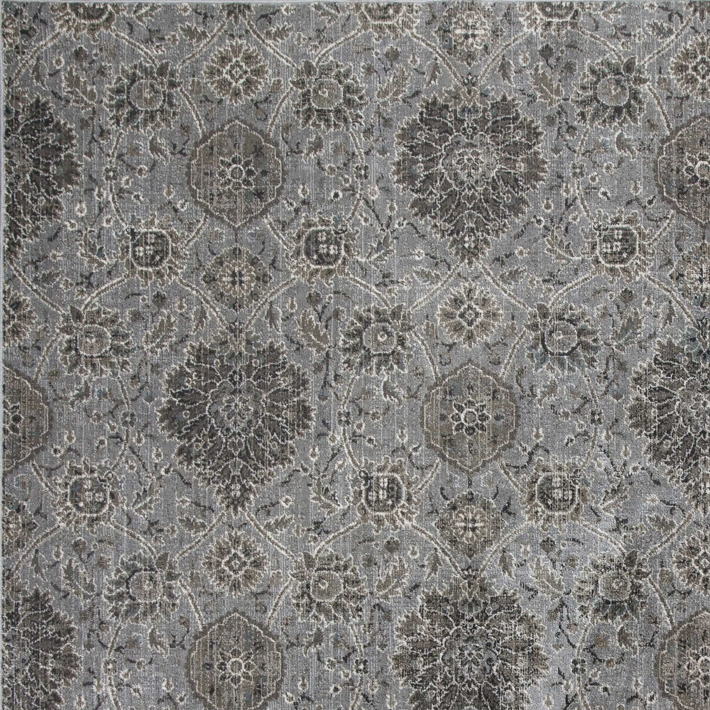 2' X 4' Silver Damask Area Rug - Homeroots - Flyclothing LLC