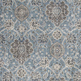 2' X 4' Slate Blue Damask Area Rug - Homeroots