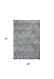 2' X 4' Slate Blue Damask Area Rug - Homeroots - Flyclothing LLC