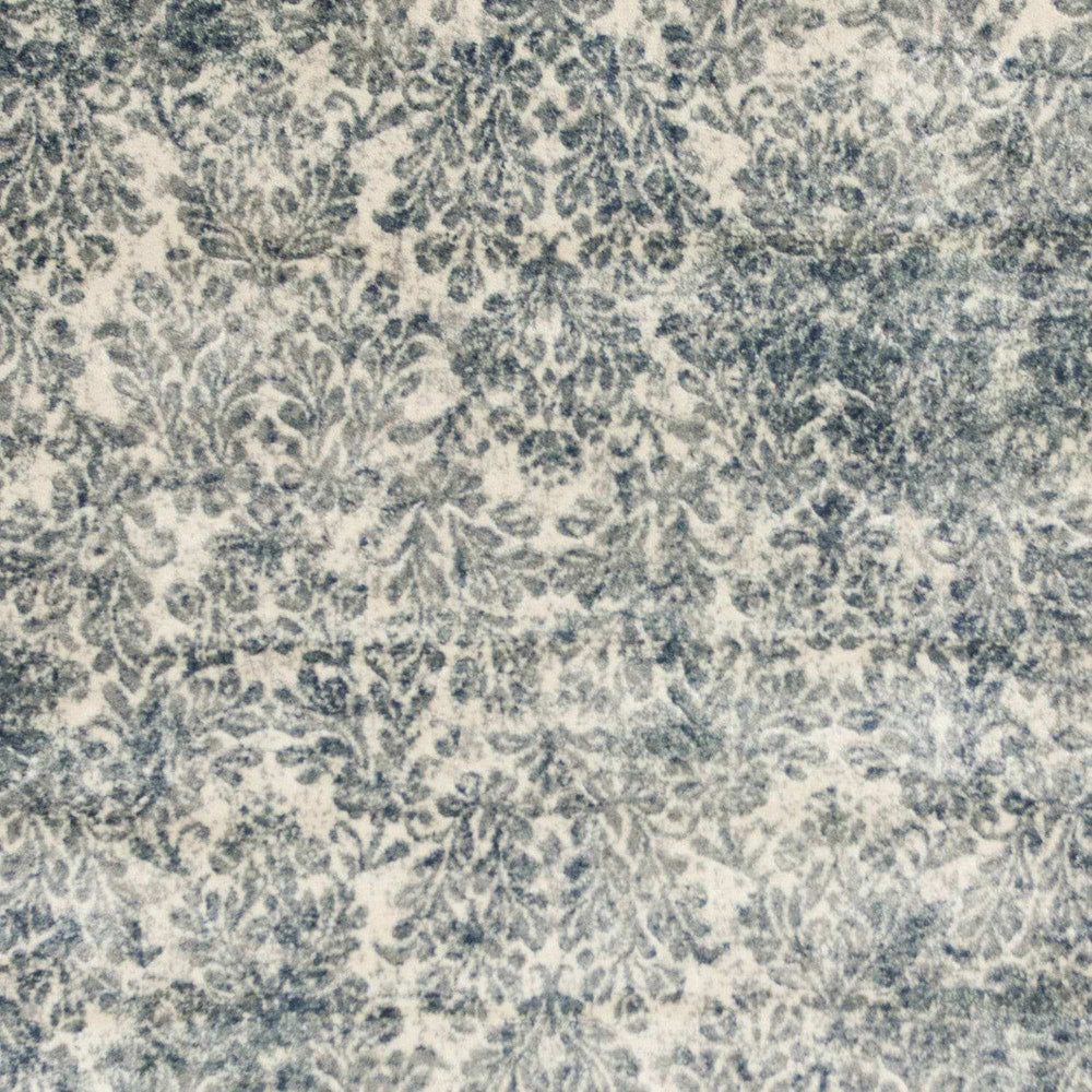 2' X 4' Ivory and Blue Damask Area Rug - Homeroots - Flyclothing LLC