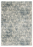 2' X 4' Ivory and Blue Damask Area Rug - Homeroots