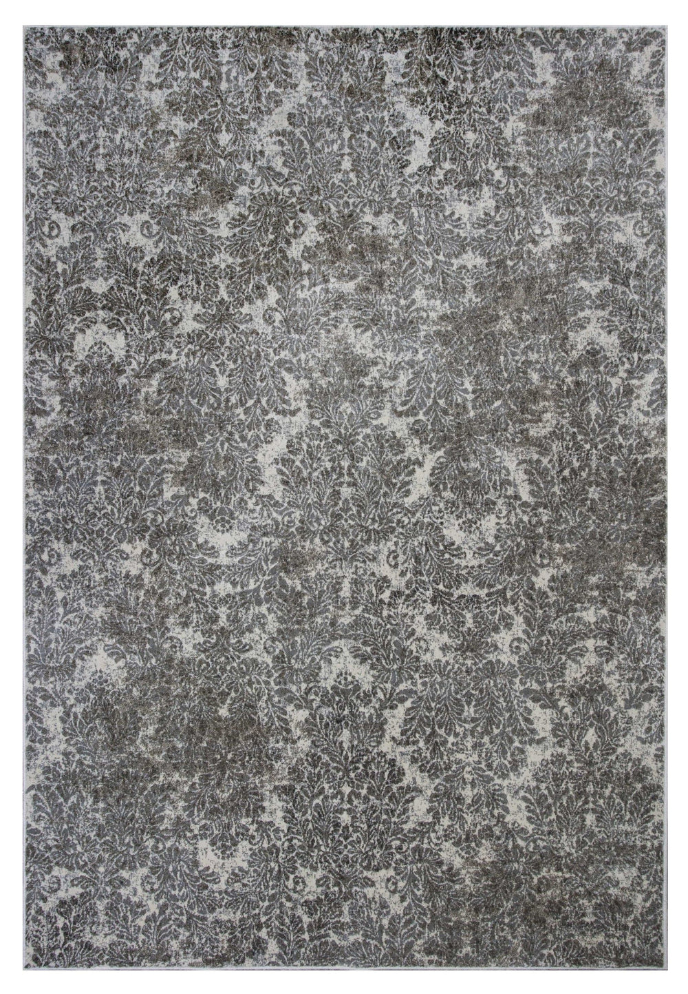 2' X 4' Ivory Damask Area Rug - Homeroots