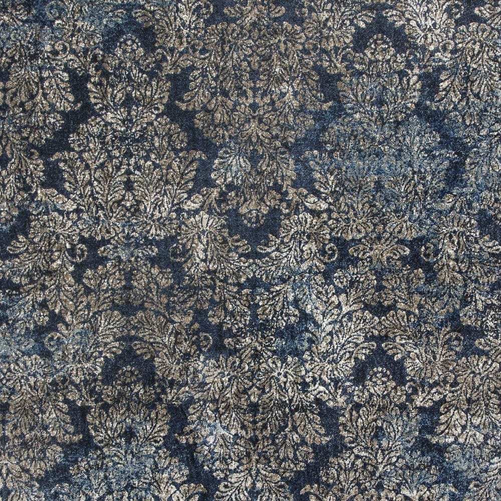 2' X 4' Slate Blue Damask Area Rug - Homeroots - Flyclothing LLC