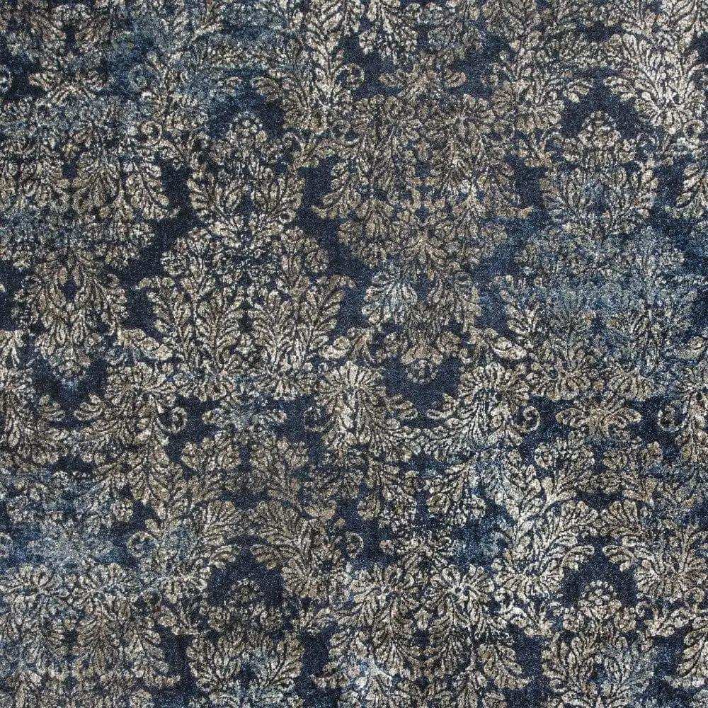 2' X 4' Slate Blue Damask Area Rug - Homeroots - Flyclothing LLC