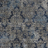 2' X 4' Slate Blue Damask Area Rug - Homeroots