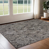 2' X 4' Taupe/Sand Damask Area Rug - Homeroots