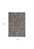 2' X 4' Taupe/Sand Damask Area Rug - Homeroots