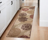 2' X 8' Sand Polypropylene Runner Rug - Homeroots