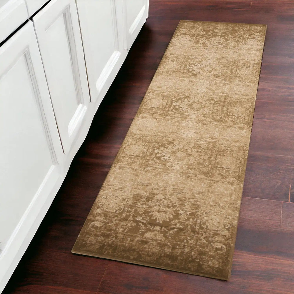 2' X 8' Beige Polypropylene Runner Rug - Homeroots