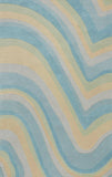 2' X 4' Blue And Beige Wool Abstract Hand Tufted Area Rug - Homeroots - Flyclothing LLC
