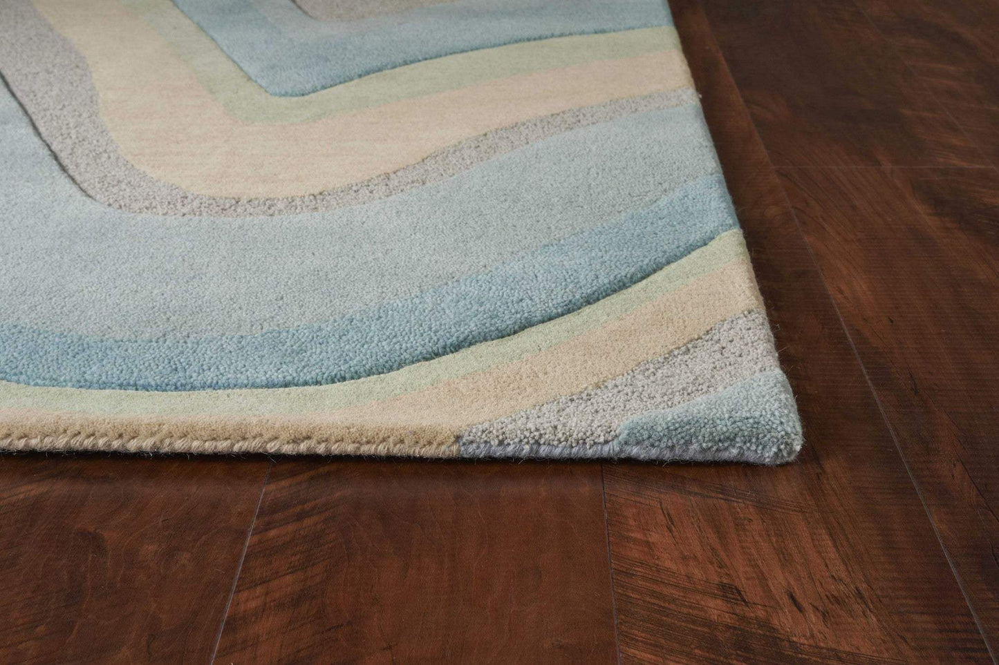 2' X 4' Blue And Beige Wool Abstract Hand Tufted Area Rug - Homeroots - Flyclothing LLC