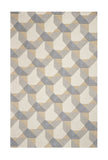 2' X 4' Ivory Or Grey Polygon Pattern Wool Area Rug - Homeroots