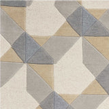 2' X 4' Ivory Or Grey Polygon Pattern Wool Area Rug - Homeroots