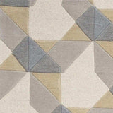 2' X 4' Ivory Or Grey Polygon Pattern Wool Area Rug - Homeroots - Flyclothing LLC