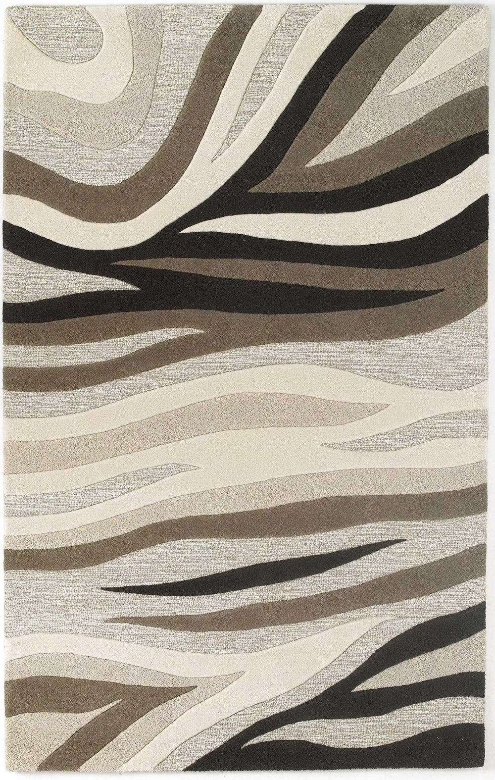 2' X 4' Natural Beige Hand Tufted Abstract Waves Indoor Accent Rug - Homeroots - Flyclothing LLC