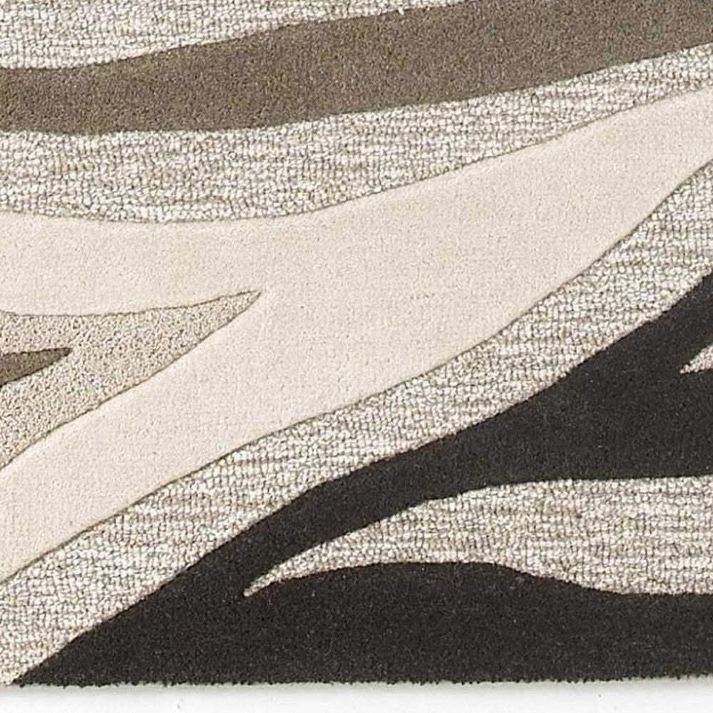 2' X 4' Natural Beige Hand Tufted Abstract Waves Indoor Accent Rug - Homeroots - Flyclothing LLC