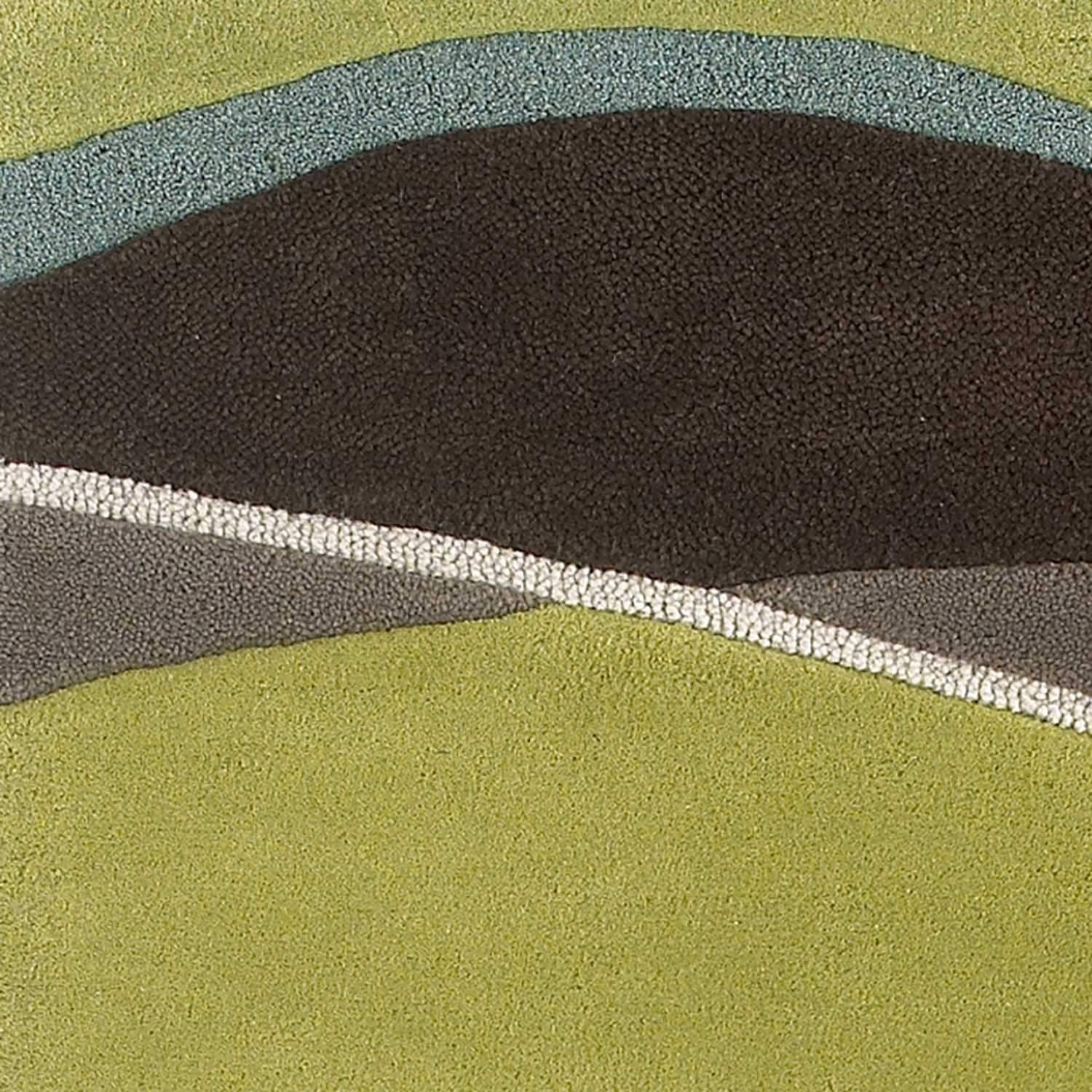 2' X 4' Lime Or Mocha Waves Wool Area Rug - Homeroots - Flyclothing LLC