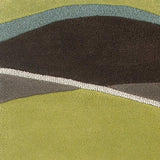 2' X 4' Lime Or Mocha Waves Wool Area Rug - Homeroots