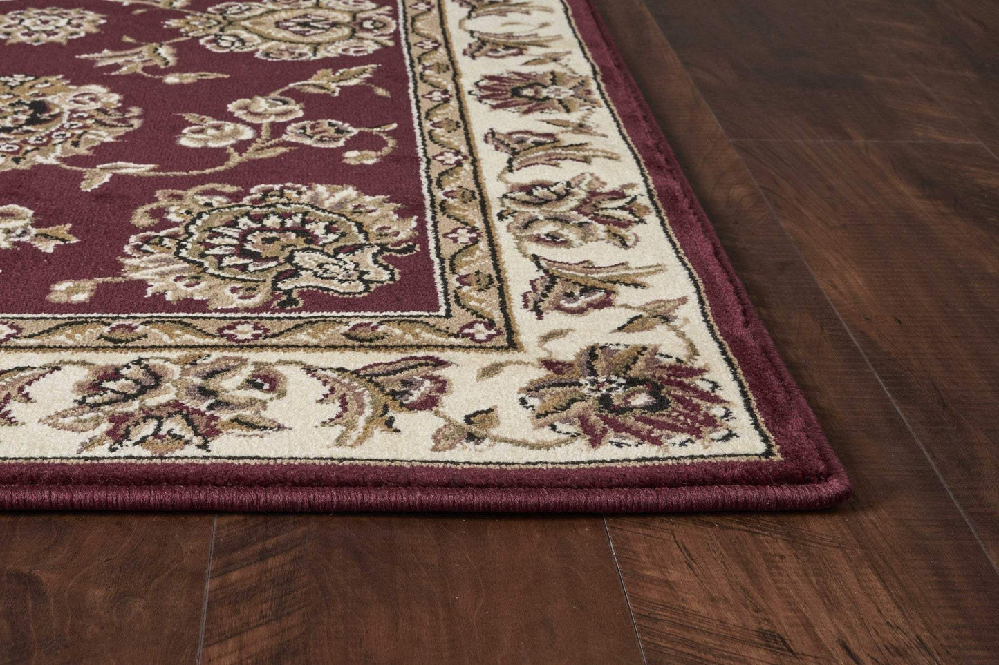 2' X 8' Red Or Ivory Floral Bordered Runner Rug - Homeroots - Flyclothing LLC