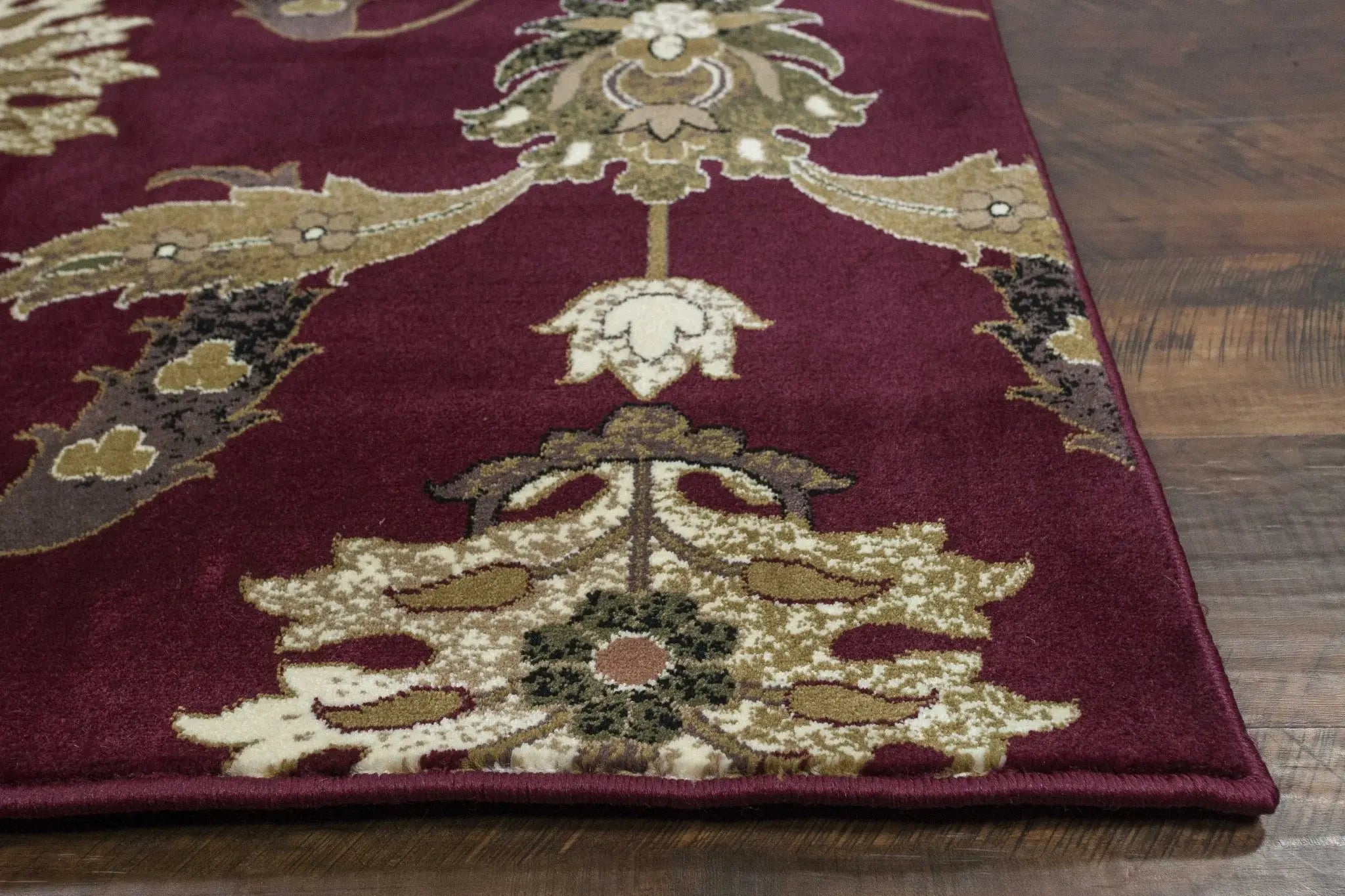 8' Red and Ivory Floral Runner Rug - Homeroots - Flyclothing LLC